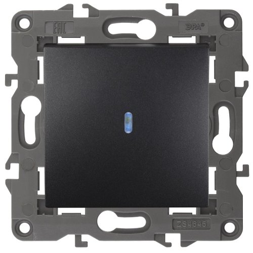 Выключатель с подсветкой без рамки Эра Elegance 1-кл. антрацит фото Выключатель с подсветкой без рамки Эра Elegance 1-кл. антрацит картинка